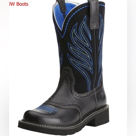 Ariat Fatbaby Blue Black Leather Western Cowboy Boot Women’s Size 8B (NWOT) - Picture 15 of 15